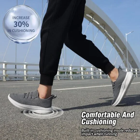 ⚡Men Darkgrey Fashion Mesh Non Slip Lightweight Workout Breathable Gym Sneakers - Picture 5 of 6